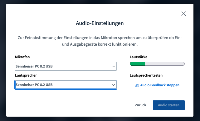 Audioeinstellungen