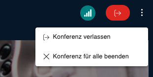 Konferenz beenden Kontextmenü
