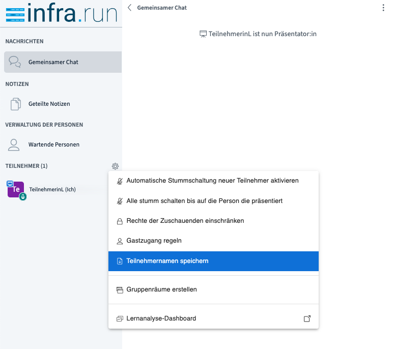Teilnehmernamen runterladen