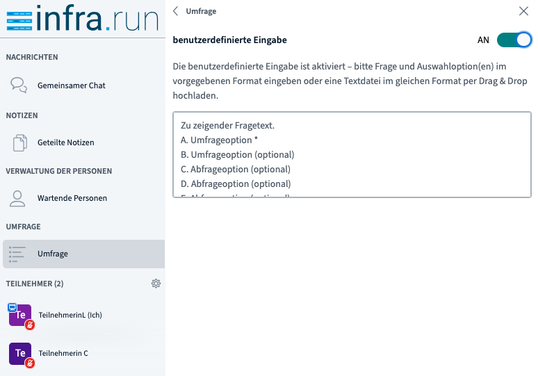 benutzerdefinierte Umfrage