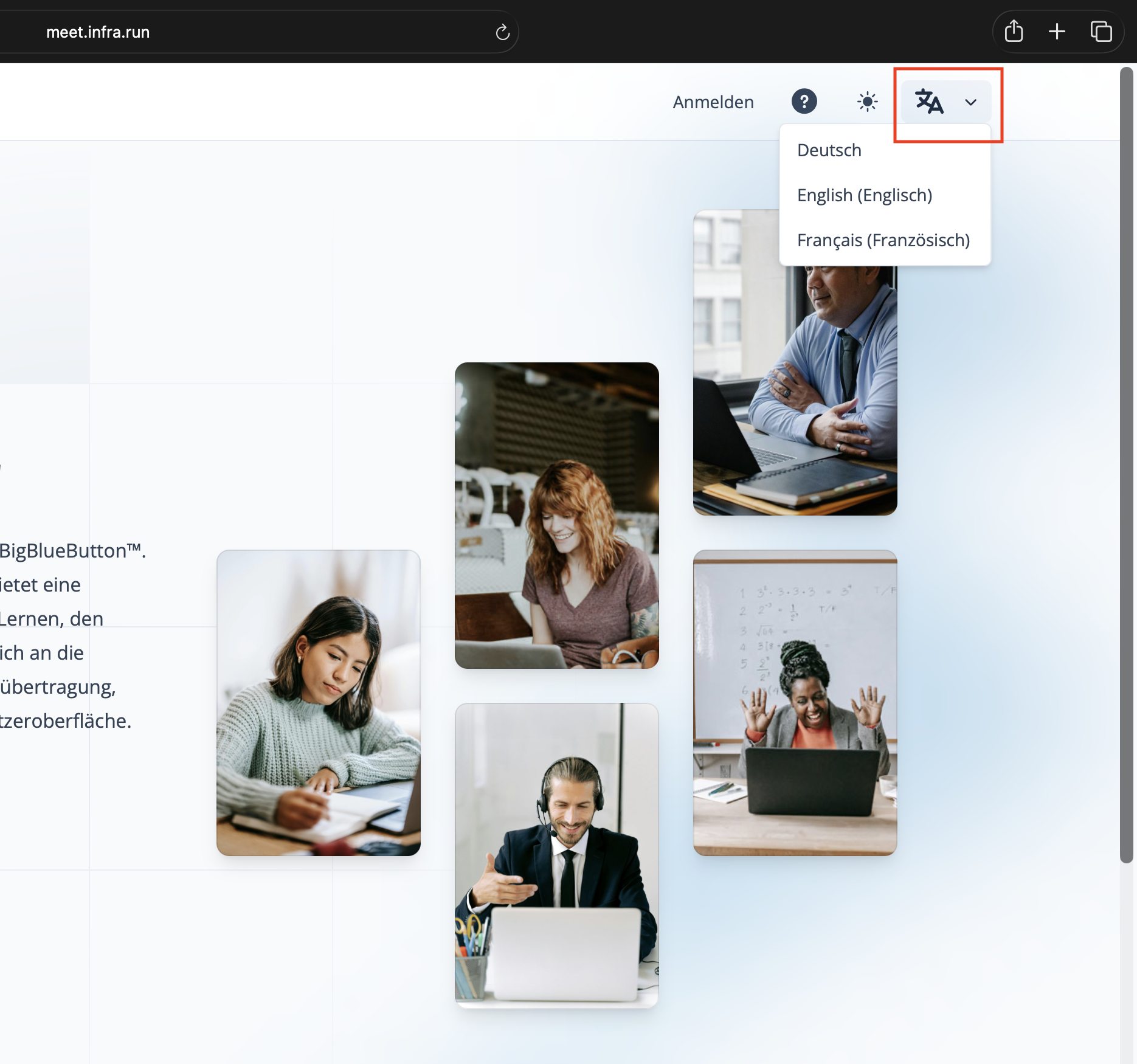 Sprache von PILOS ändern